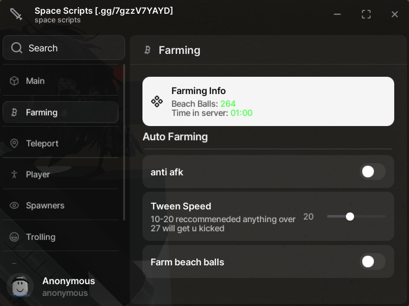 Space Scripts Auto Farm