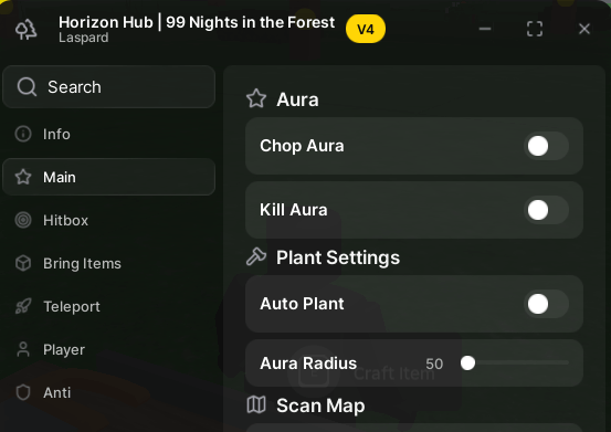 Horizon Hub script, Chop Aura, Auto plant, Kill aura