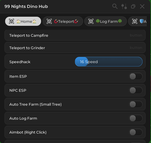 DINO HUB 99 Nights Script