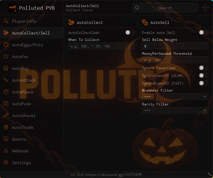 Polluted PvB hub | Auto Collect, Auto Buy, Auto Sell