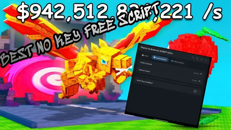 Plants Vs Brainrot KEYLESS SCRIPT | Mandarynka HUB