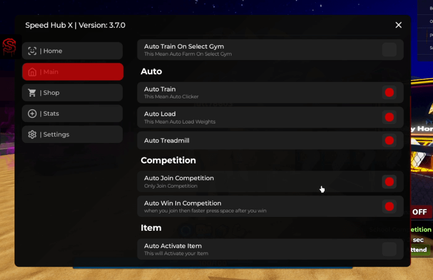 Speed Hub X Script | Auto Farm, Auto Load, Set Stamina