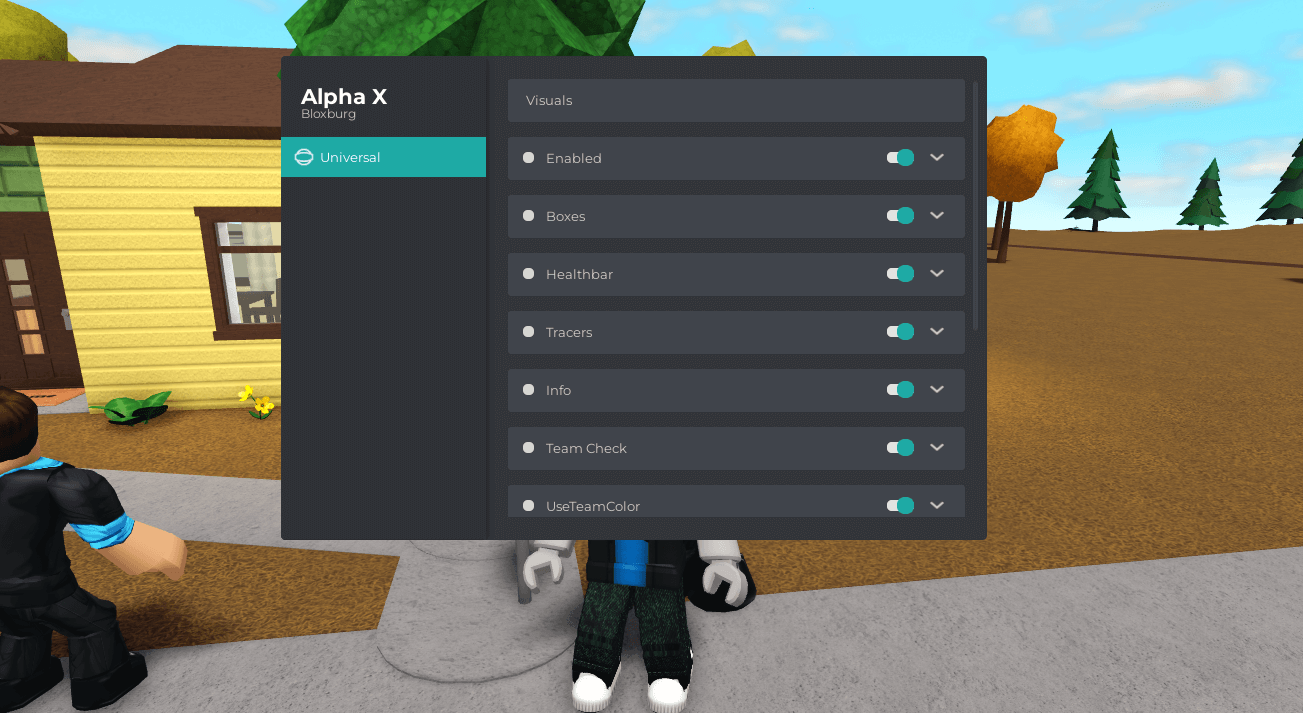Alpha X Hub Script | Enabled, Boxes, Healthbar