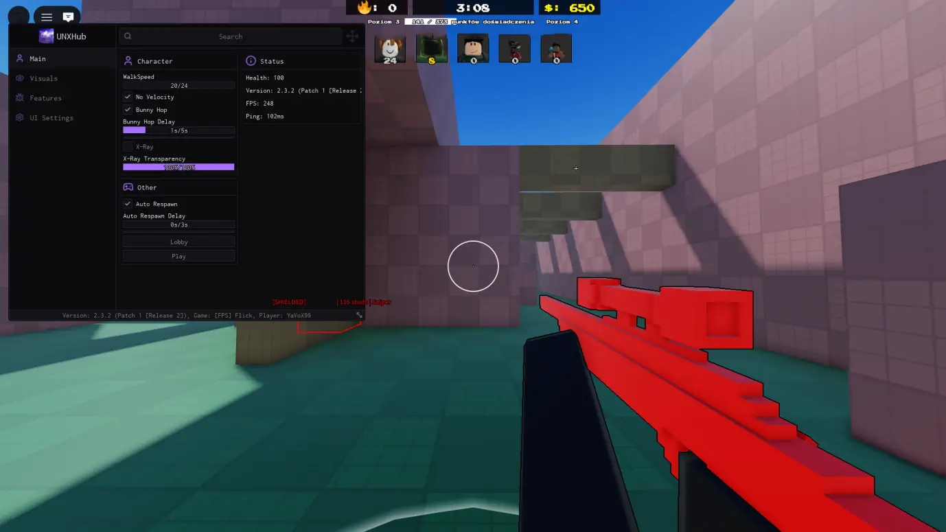 UNX Hub script for FPS Flick