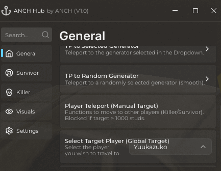 ANCH Hub Script | Tp To Random Generator