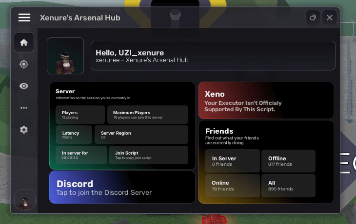 Xenure’s Arsenal Hub Script | Aimbot and ESP Keyless