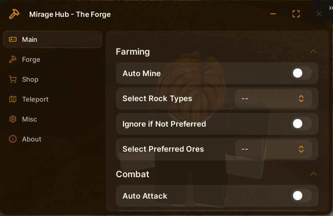 Mirage Hub the Forge Script | Auto mine