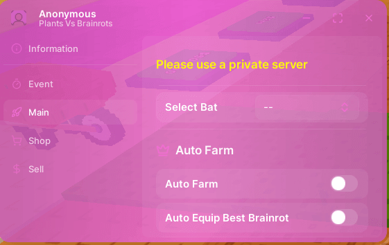 Plants vs Brainrots Script keyless