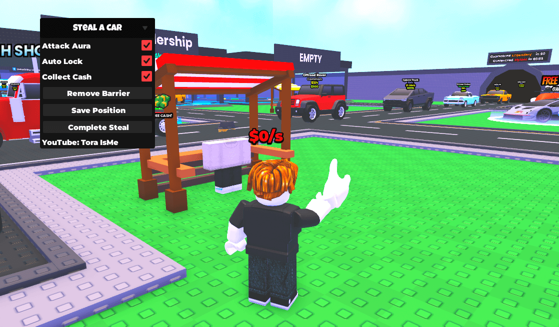 Steal A car Hub Script | Attack Aura, Auto Lock, Collect Cash