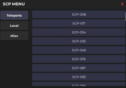 SCP MENU