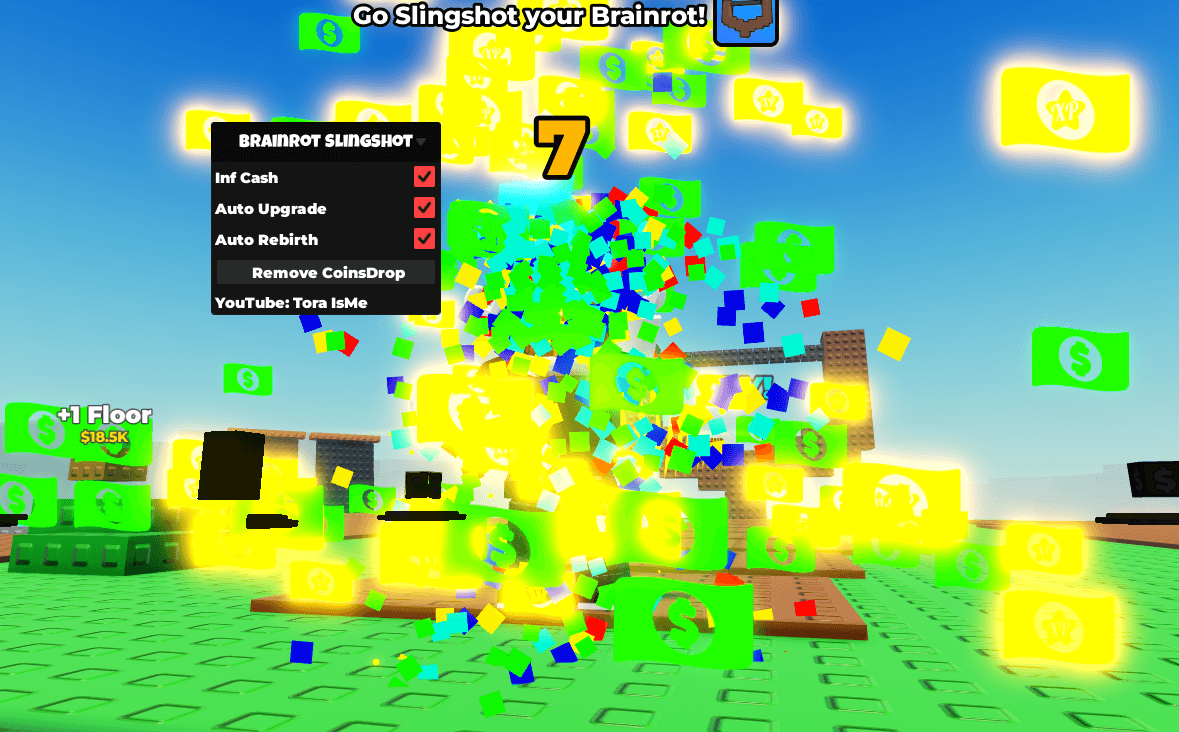 Brainrot SlingShot Script | Inf Cash, Auto Upgrade, Auto rebrirth