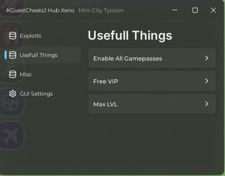 Mini City Tycoon Script keyless - Enable gamepasses