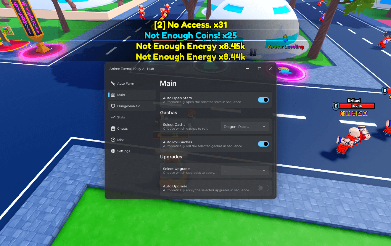 AL Hub Script | Auto Farm, Refresh Enemies, Farm Method Walk To
