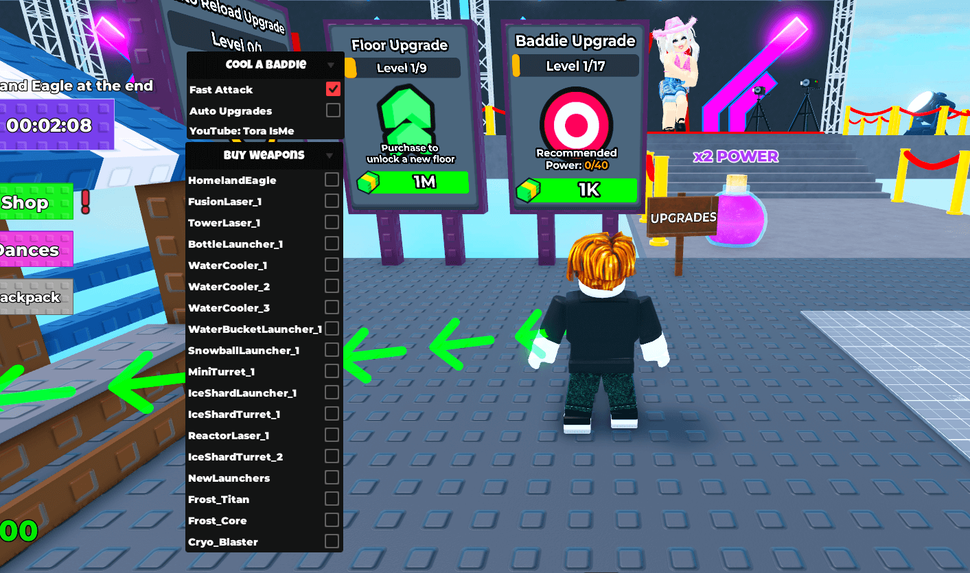 Cool A Baddie Script | Fast Attack, Auto Upgrades, Buy Weapons