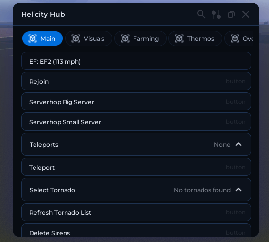 Helicity Hub Script - Auto Dodge Tornado