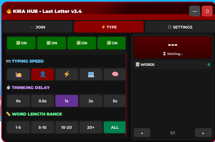 KIRA HUB Script - AUTO TYPE, HARD TYPE, AUTO SUGGEST