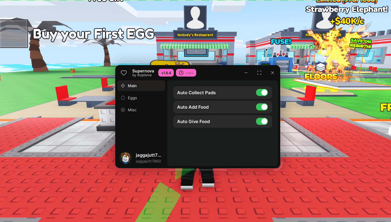 SuperNova Hub Script | auto collect pads, auto add food, auto give food