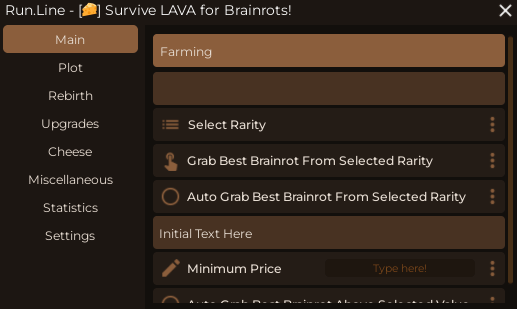 Run.Line Hub - Auto Grab Brainrots
