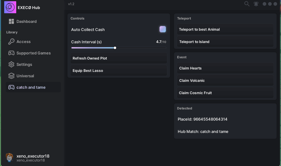 Catch and Tame Script - Auto Collect Cash