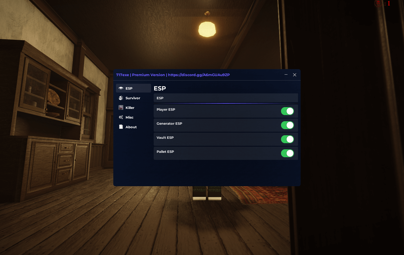 717exe Hub Script | Player ESP, Generator esp, Keybind