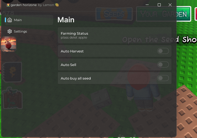 Lemon Hub Garden Horizons Script keyless