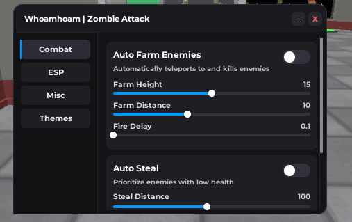 WhoamHoam Zombie Attack Script keyless - Auto Farm Enemies