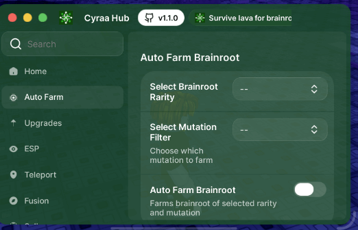 Survive LAVA for Brainrots script keyless made by Cyraa Hub