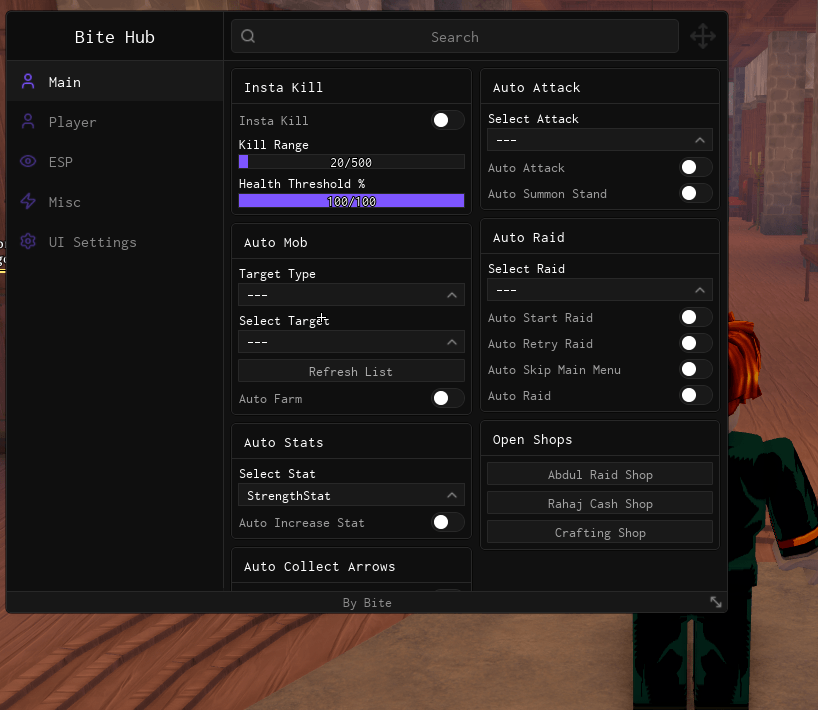 Bite Hub Script Keyless for Bizarre Lineage - Auto Mob, Insta Kill