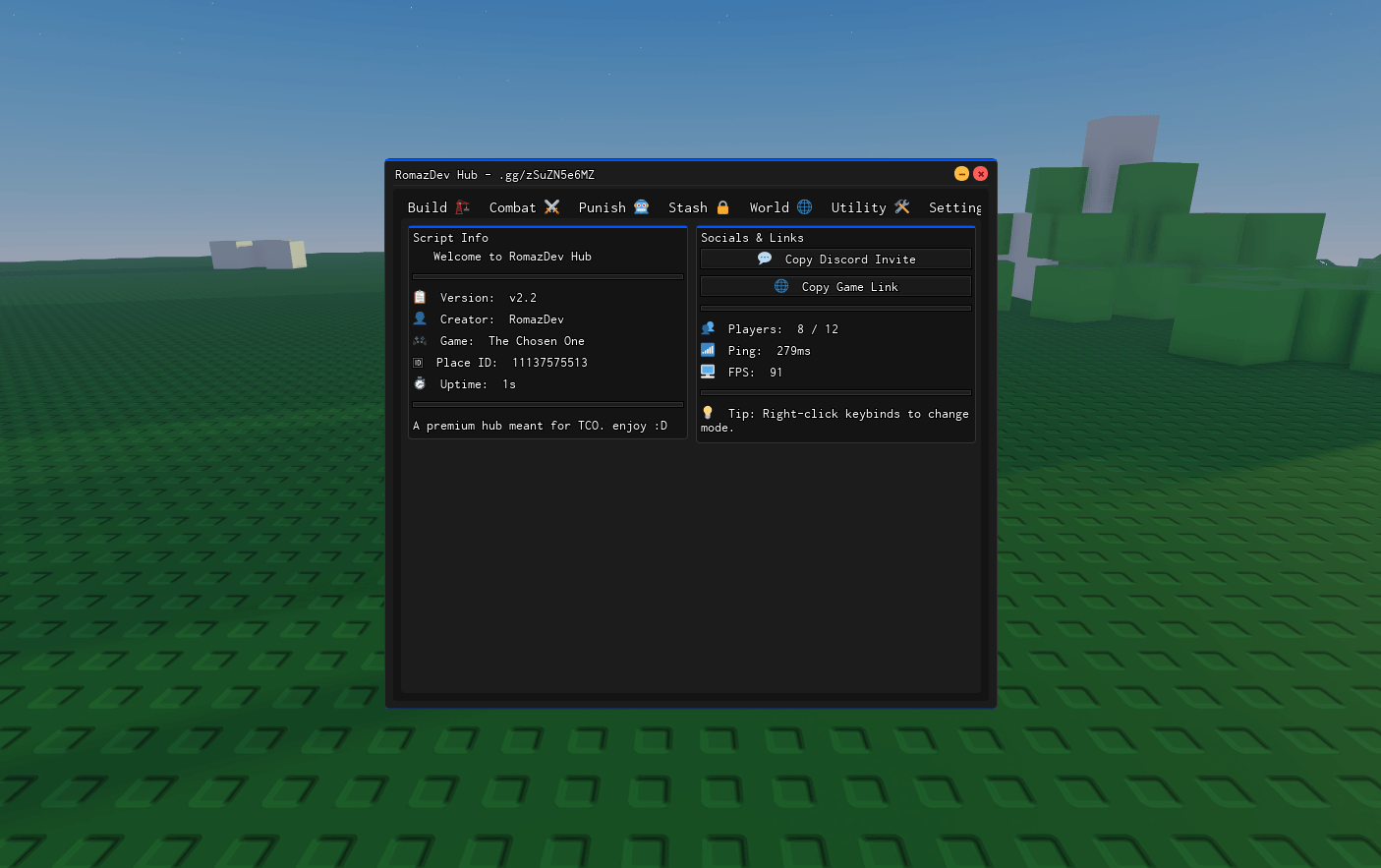 The Chosen One Script Keyless by RomazDev Hub | PAINT BLOCKS, DISABLE BUILDING