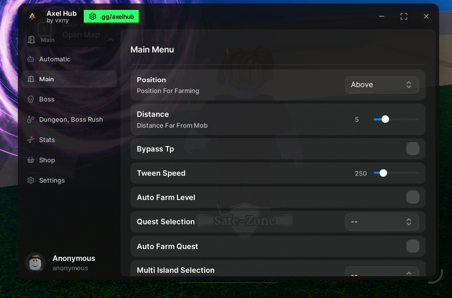 Sailor Piece Script Keyless made by Axel Hub - Auto farm levels