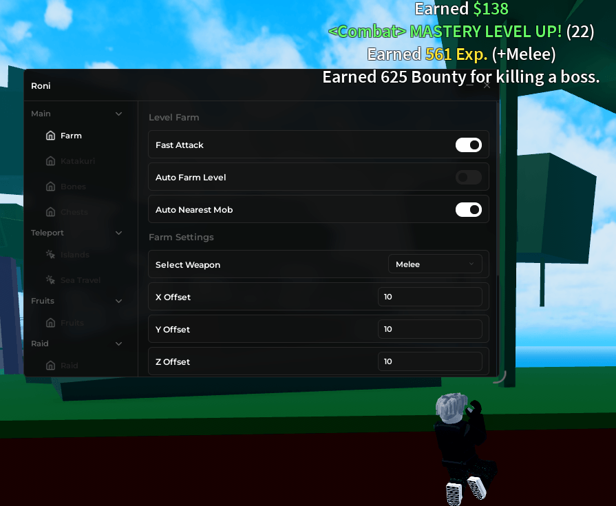 Blox Fruits Script by Roni - Auto Farm Level Working with xeno