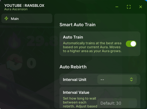Aura Ascension Script keyless - Smart Auto Train