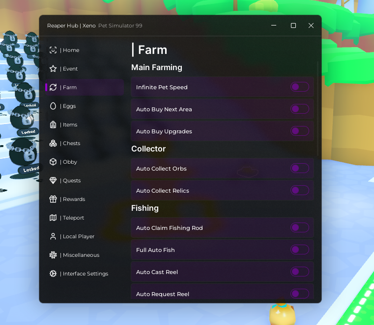 Ps99 autofarm script by Reaper Hub