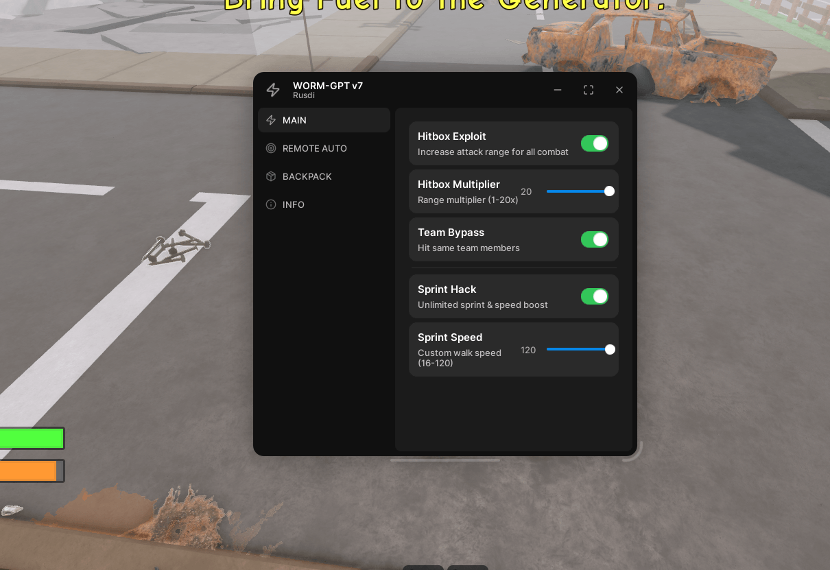 Survive the apocalypse Script Keyless - Hitbox Exploit