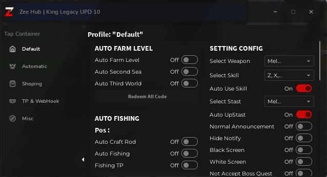 Zee Hub - Auto Farm Levels