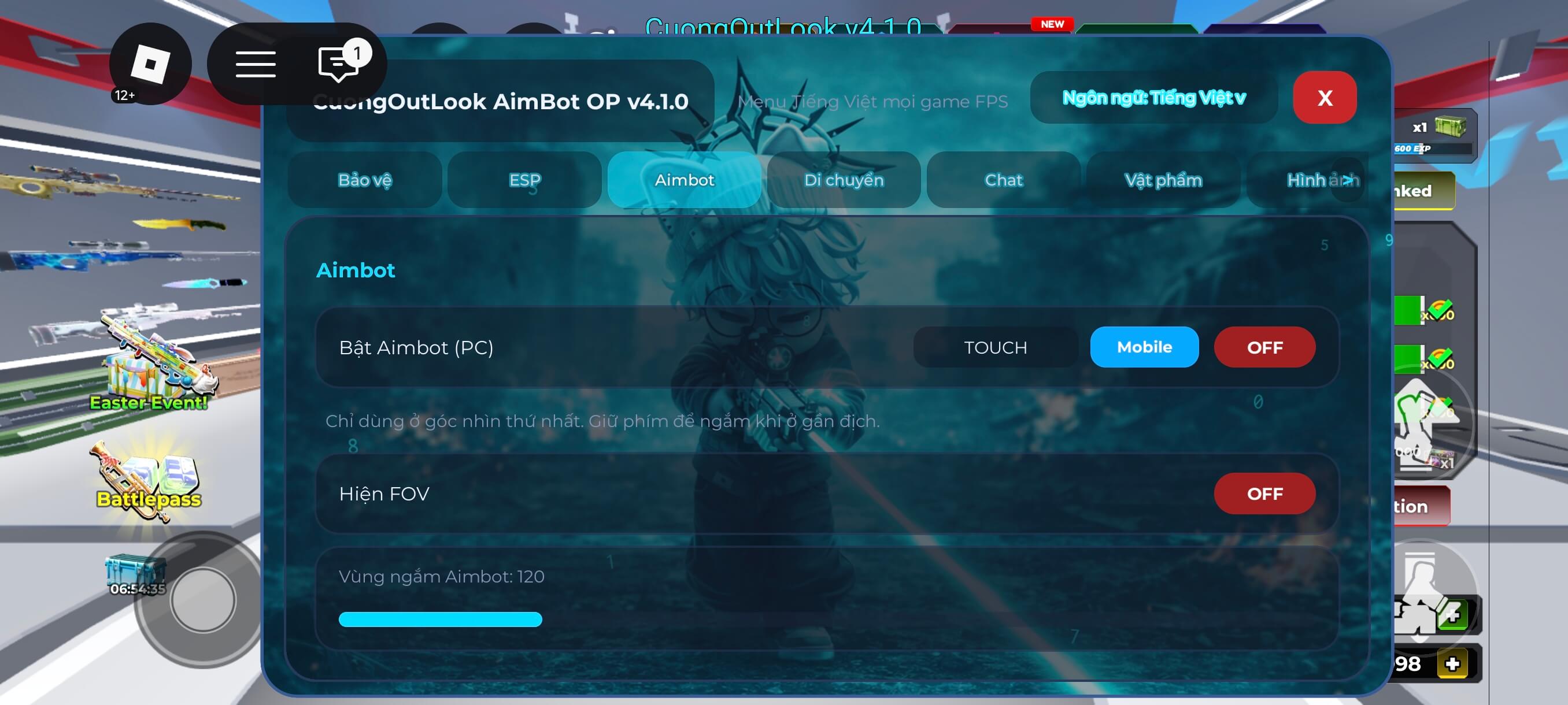 CuongOutLook Aimbot OP Hub best Universal Script V4