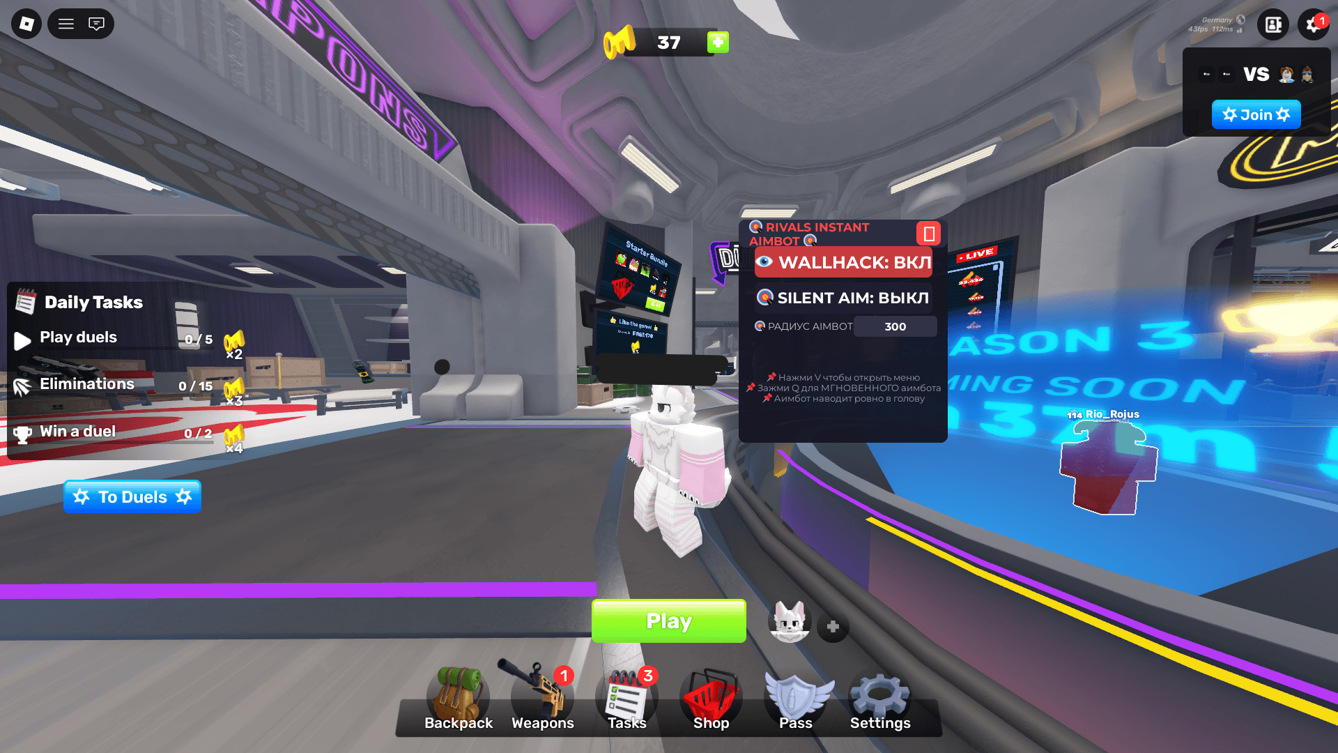 rivals wallhack aim bot AI made