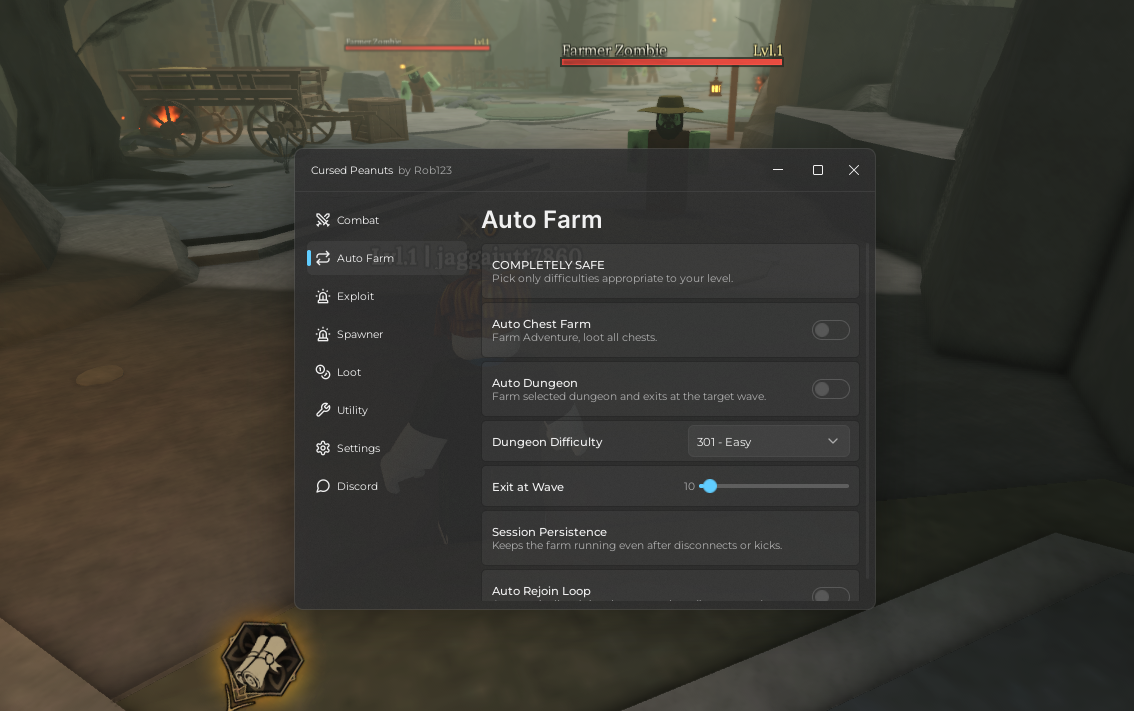 Cursed Peanuts Auto Farm, Auto Chest Farm