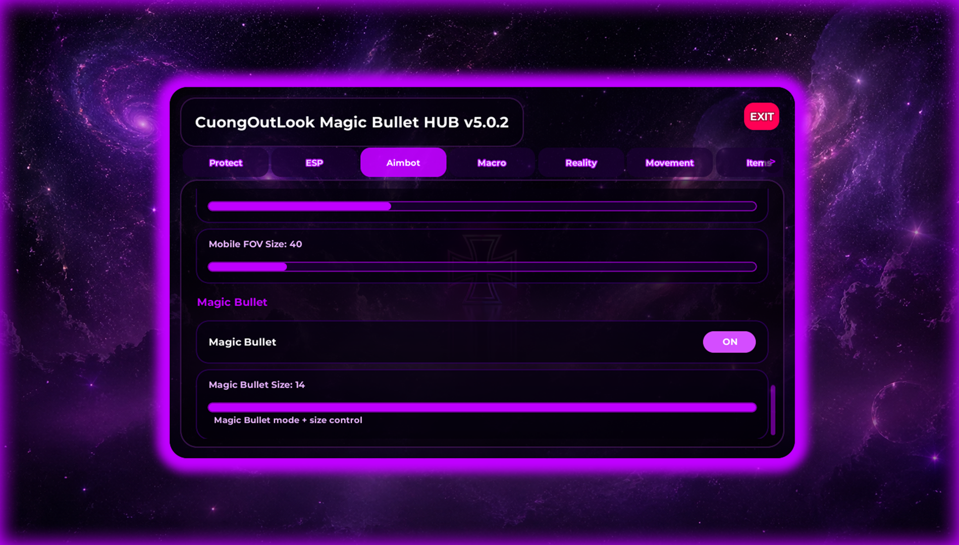 CuongOutLook Aimbot HUB Magic Bullet V5