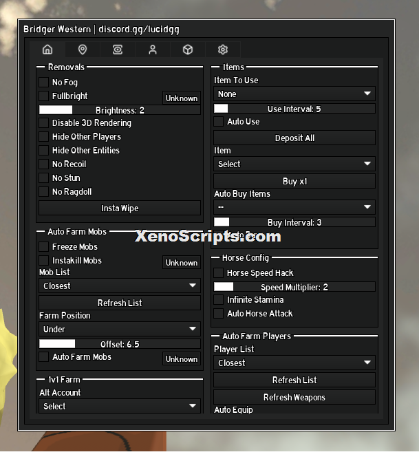 Bridger Western level farm and insta kill script