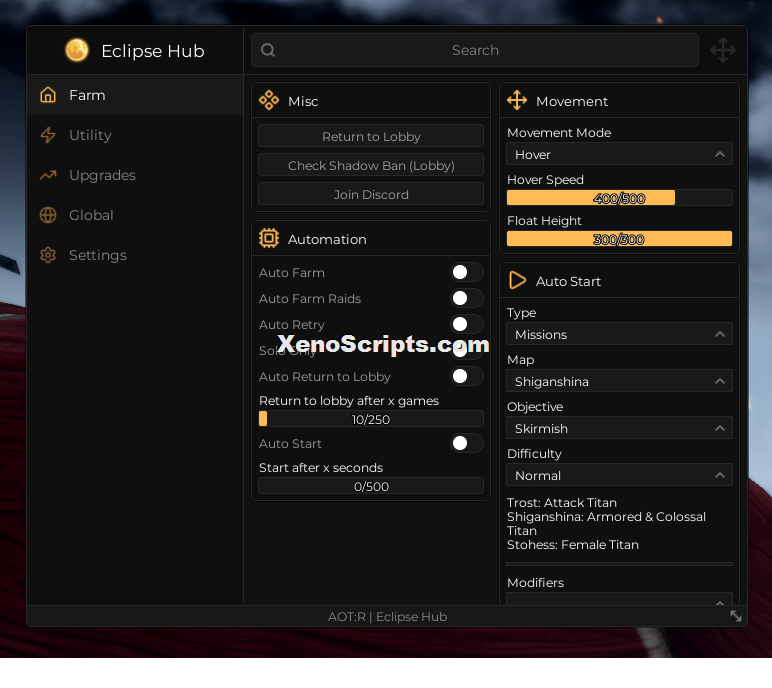 Eclipse Hub AOTR Auto Farm Script