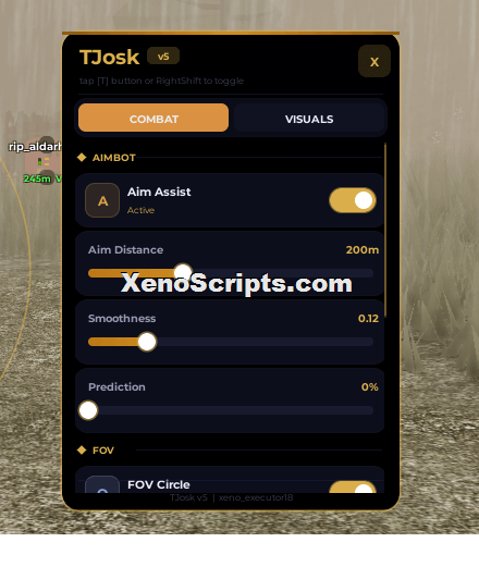 TJosk Aimbot ESP Script (No Keys) for Vagrant Survival 2026