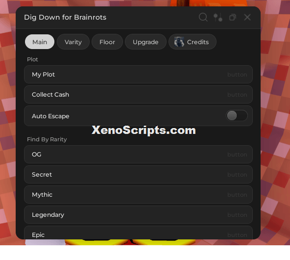 Dig Down for Brainrots Collect Cash Script Keyless