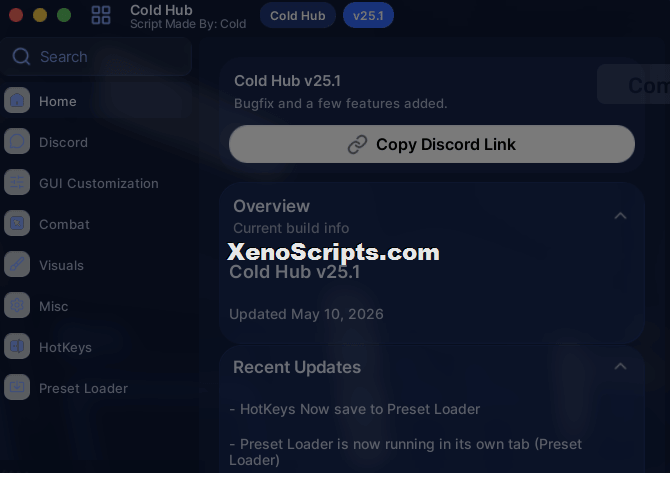 Cold Hub v25 Rivals Script Keyless 2026