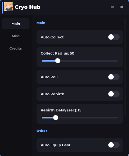 Slime RNG Cryo Hub Script keyless
