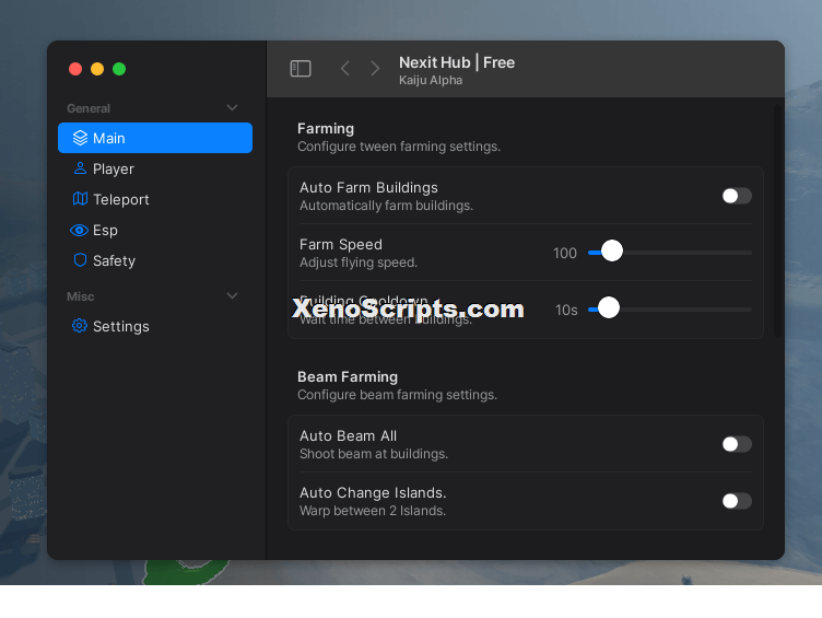 Kaiju Alpha Nexit Hub Auto Farm Buidlings Script