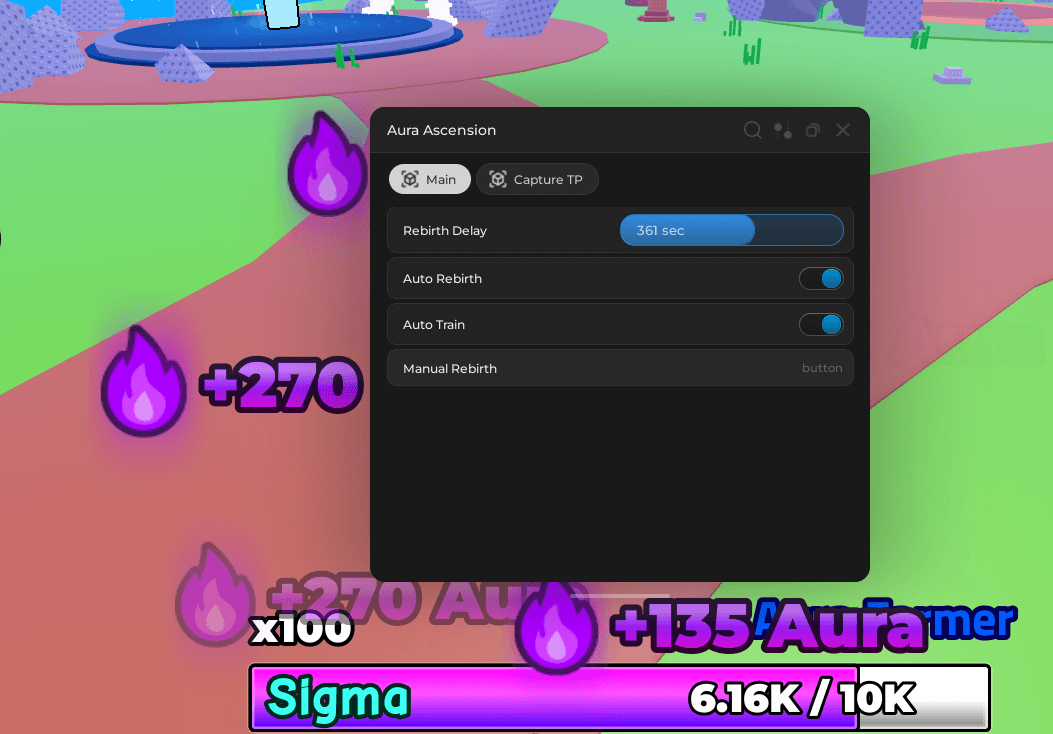 Aura Ascension Script (No Keys) - Auto Train & Auto Rebirth