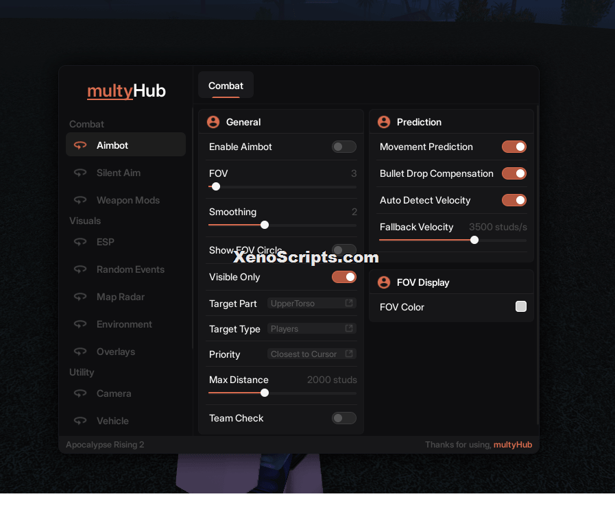 Multy Hub AR2 Aimbot OP (No Keys)