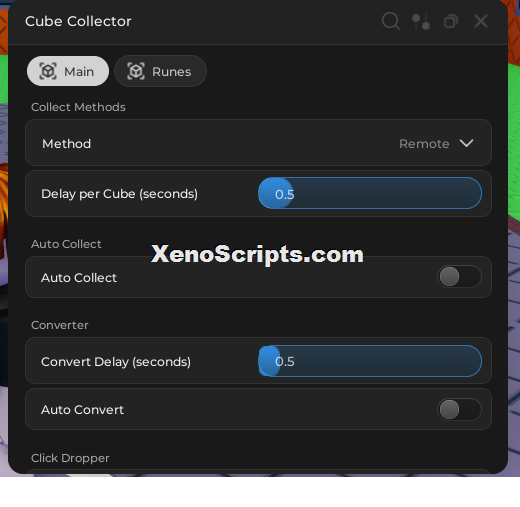 Cube Collector Auto OP Click dropper
