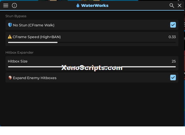 ABA Cframe Walk and Hitbox Expander OP Script
